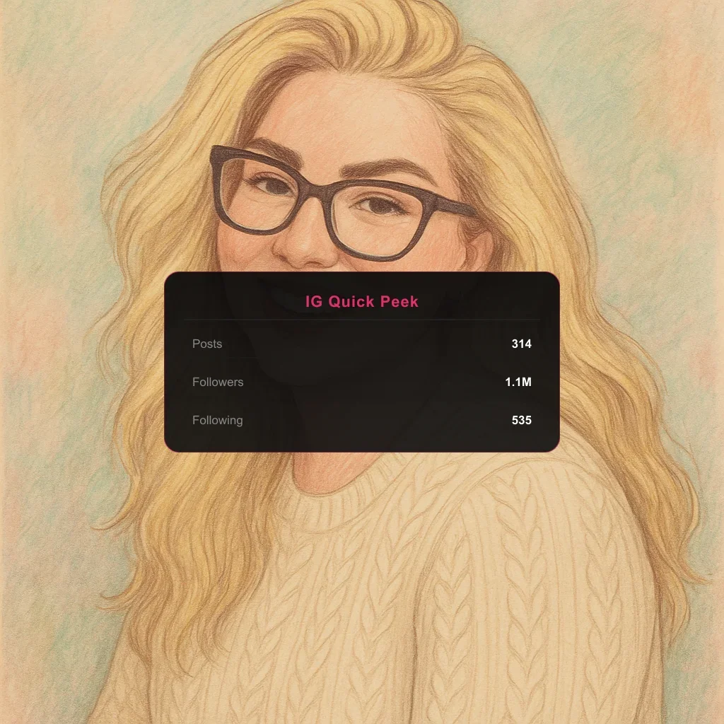 haleigh cox Portrait illustration + Instagram Quick Stats overlay